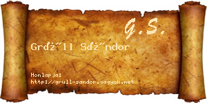 Grüll Sándor névjegykártya